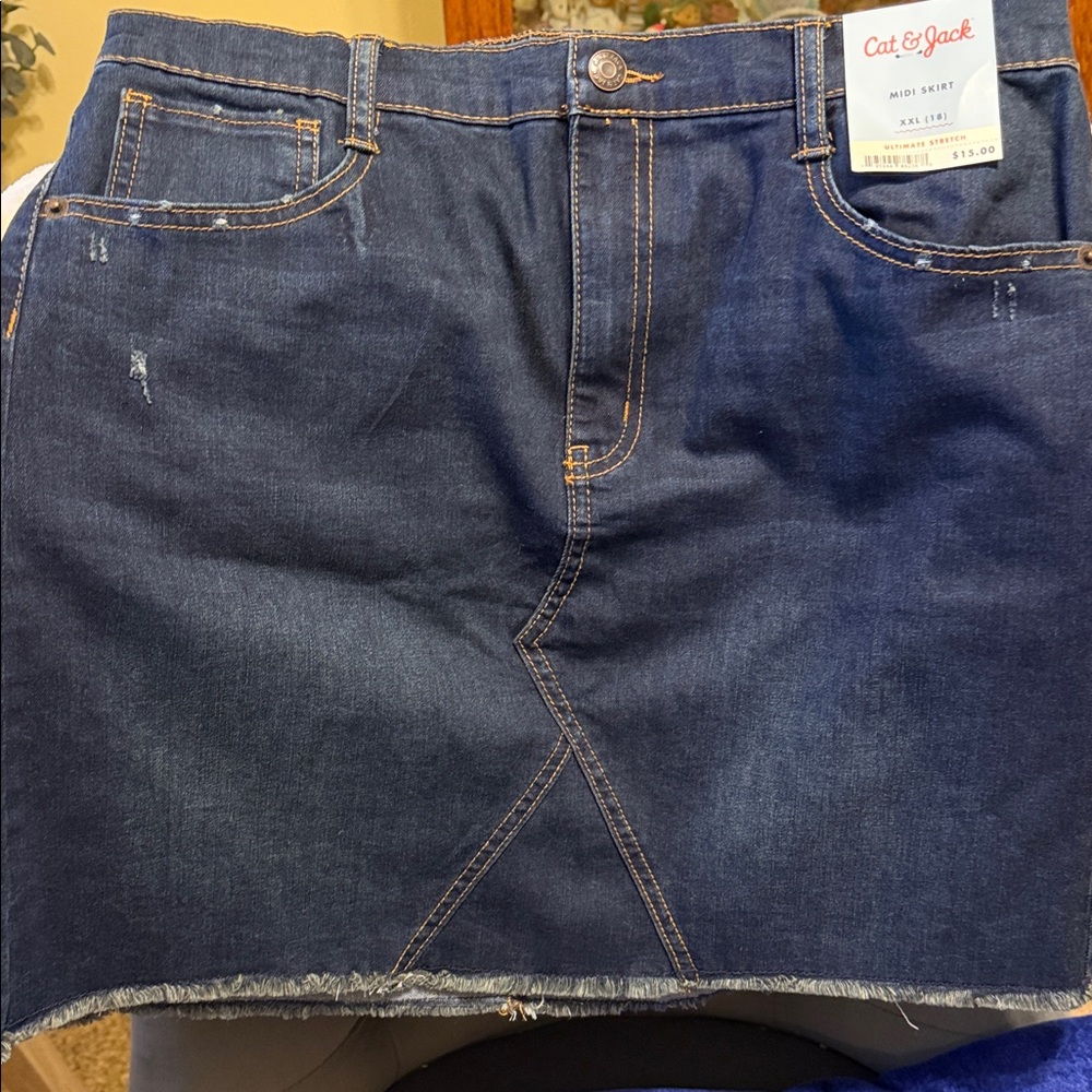 Cat & Jack Girl’s Dark Blue Denim Skirt